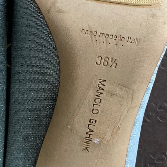 Manolo Blahnik BB Silver Sparkle Pointed Pumps - Picture 12 of 13